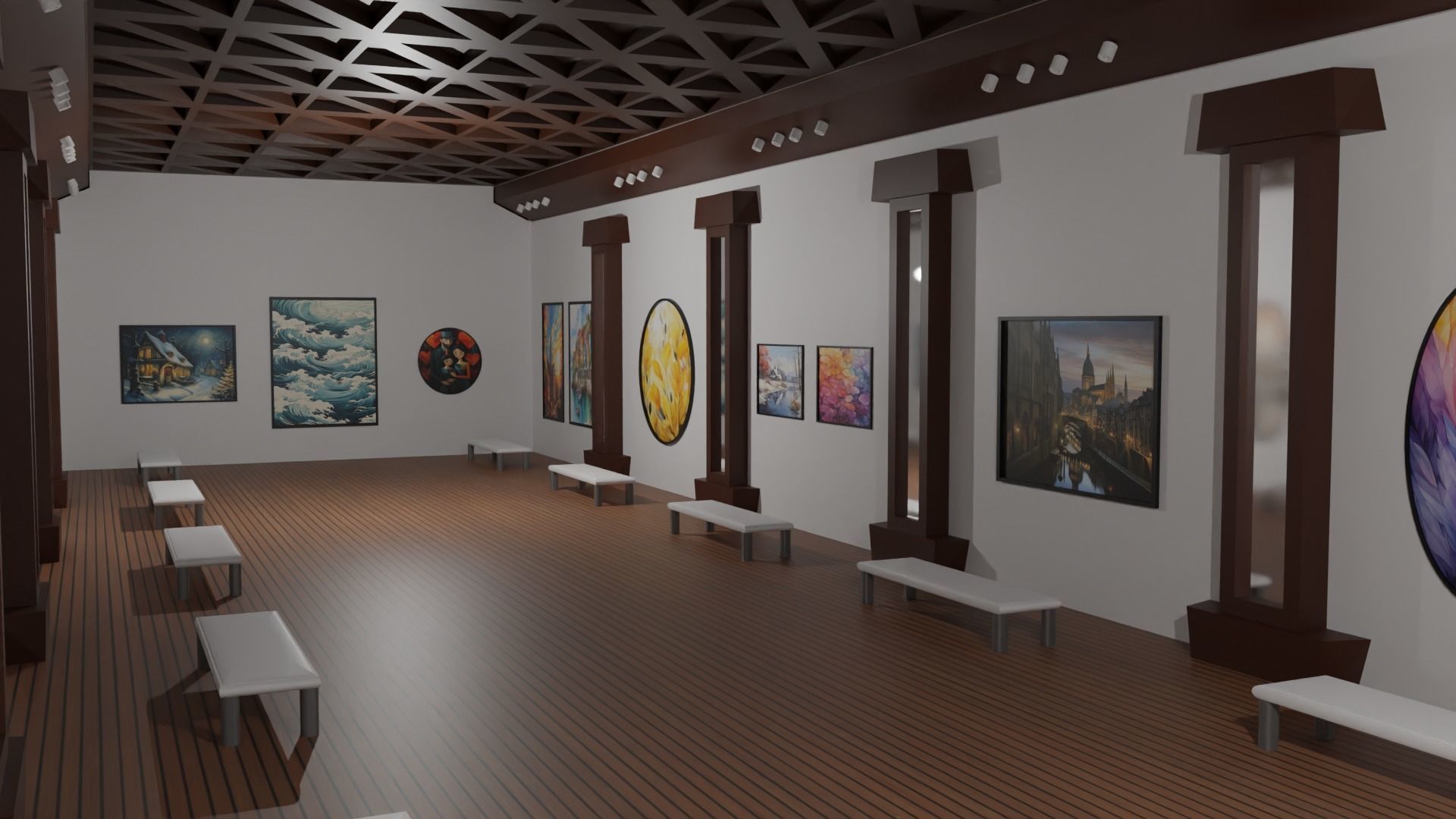 Art Gallery  Low-poly 3D model_2