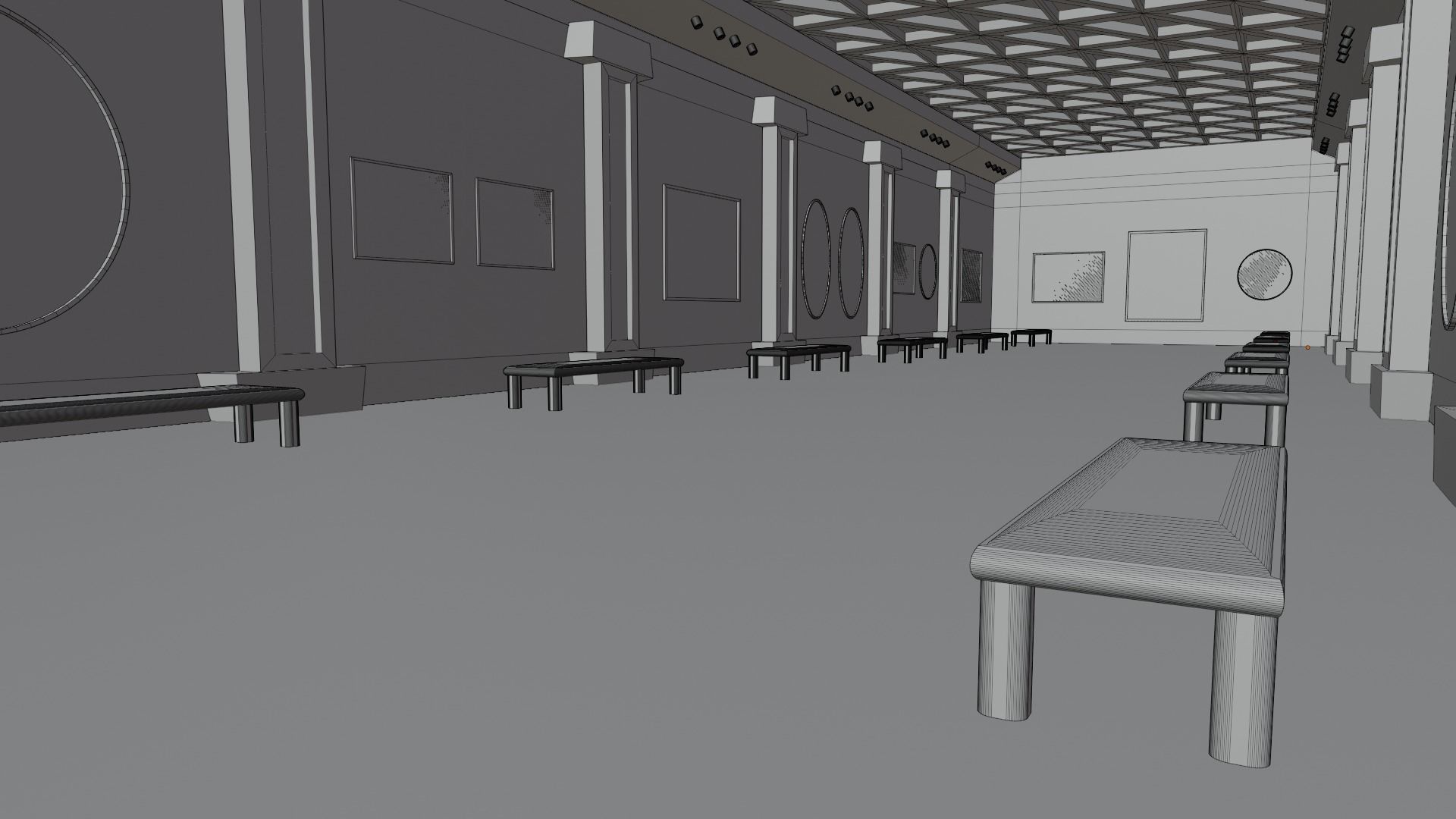 Art Gallery  Low-poly 3D model_8