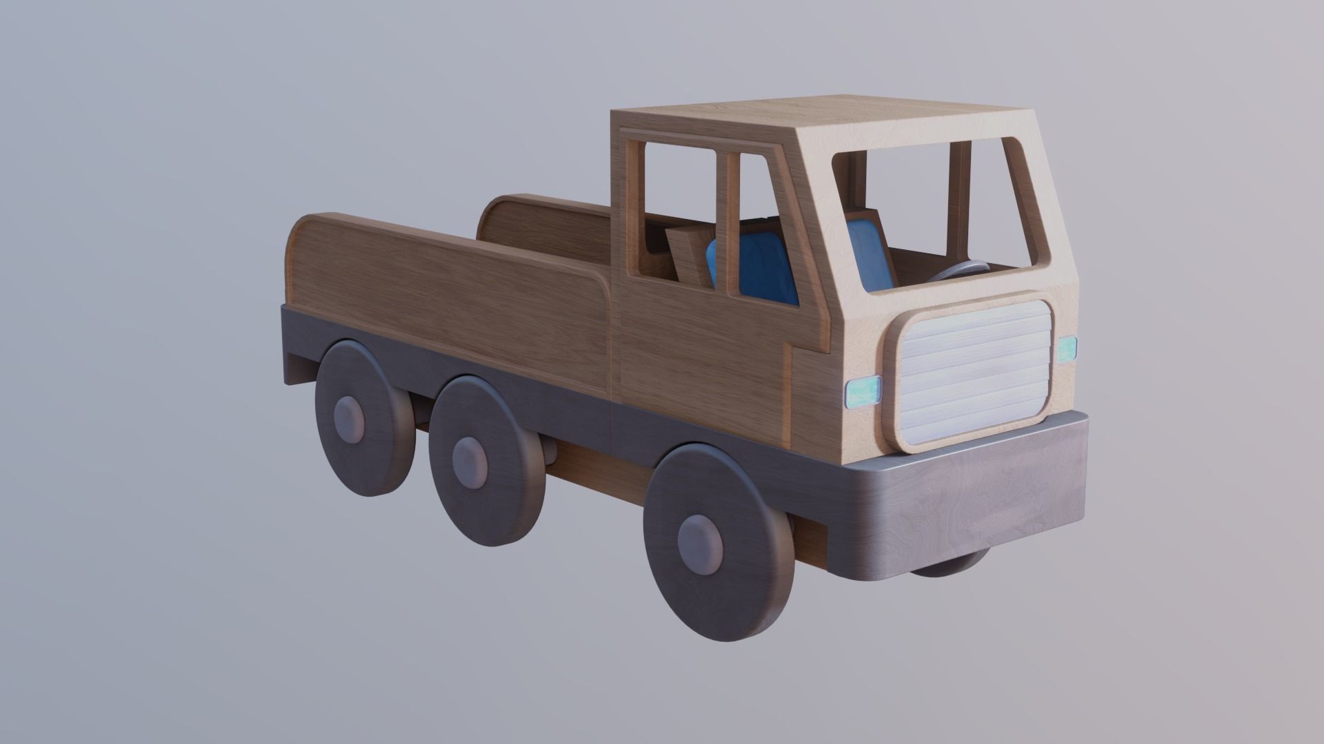 WOODEN TRUCK TOYS BUNDLE - RogueFilmProductions Low-poly 3D model_2