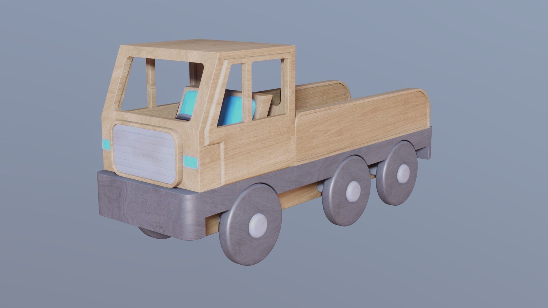 WOODEN TRUCK TOYS BUNDLE - RogueFilmProductions Low-poly 3D model_6