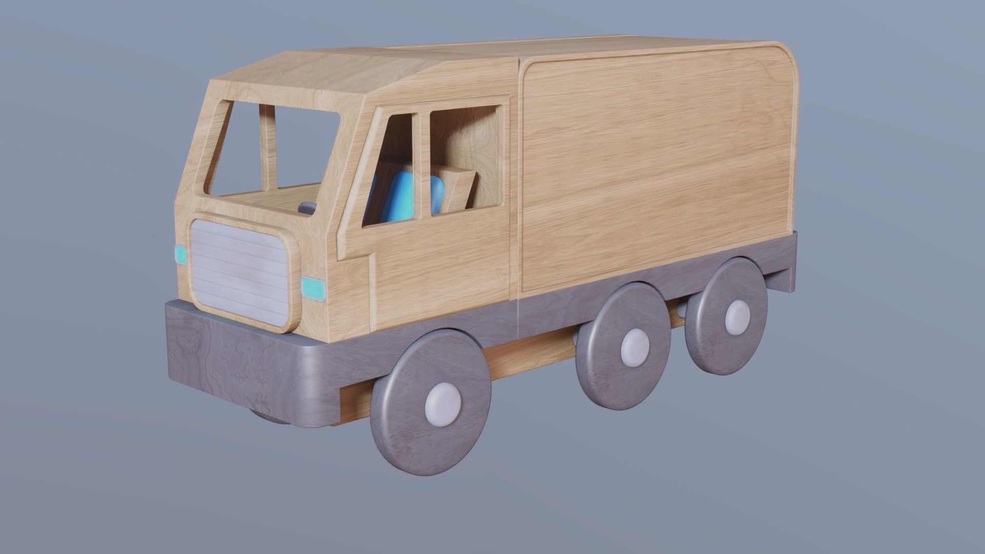 WOODEN TRUCK TOYS BUNDLE - RogueFilmProductions Low-poly 3D model_5