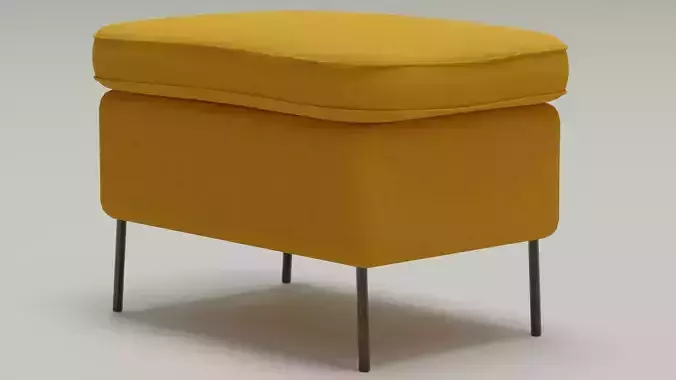Modern yellow upholstered ottoman Free 3D model