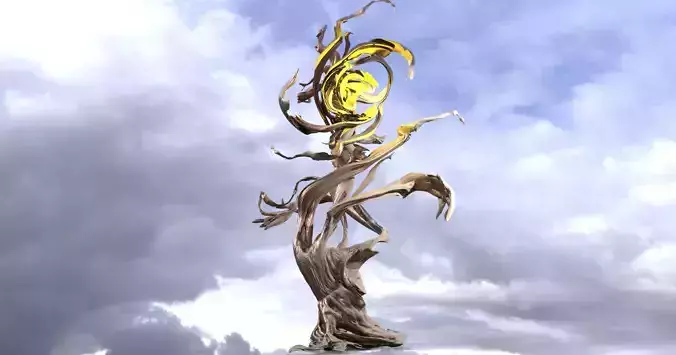 Winter earth figure statue base 