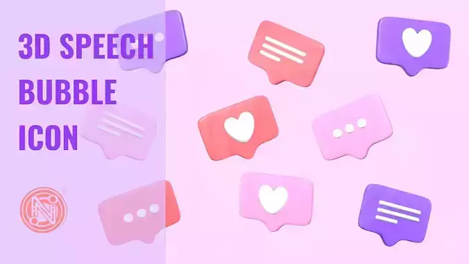 3D Speech Bubble Icon 3D model