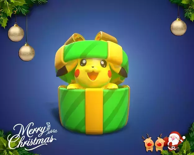 Pikachu 03 Christmas 3d print Stl Pokemon  3D print model