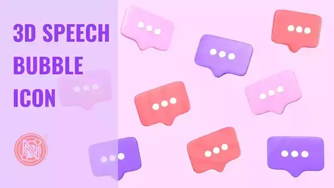 3D Speech Bubble Icon 3D model