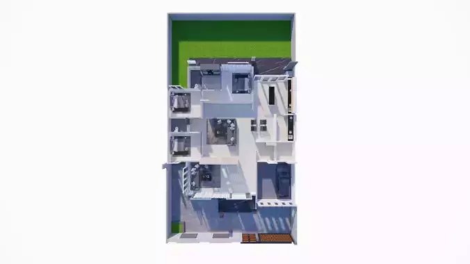 Residential house with dimensions 6x15