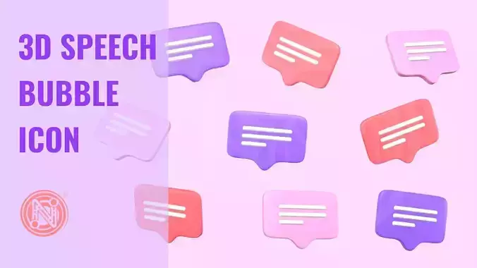 3D Speech Bubble Icon 3D model