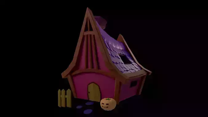 Low Poly Witch House Exterior