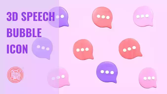 3D Speech Bubble Icon 3D model