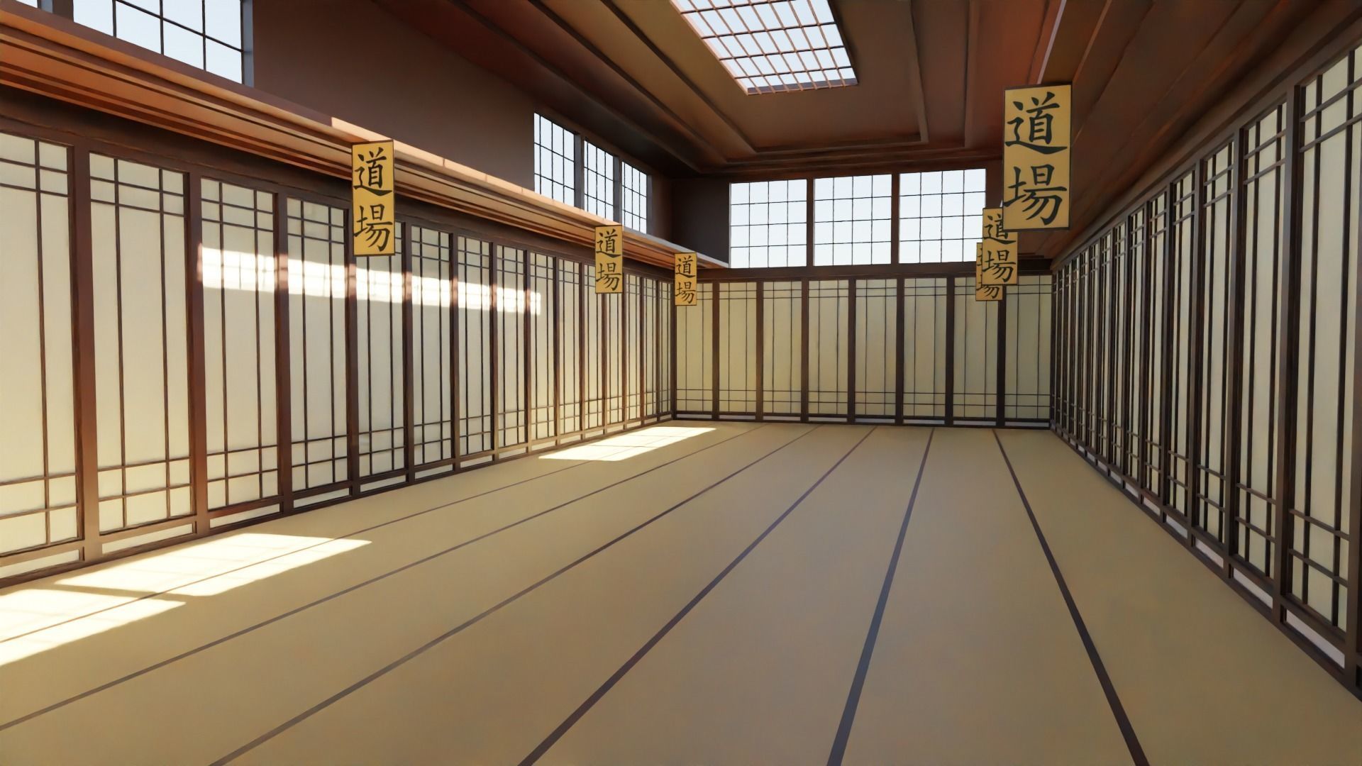 Kung-Fu Hall Low-poly 3D model_1