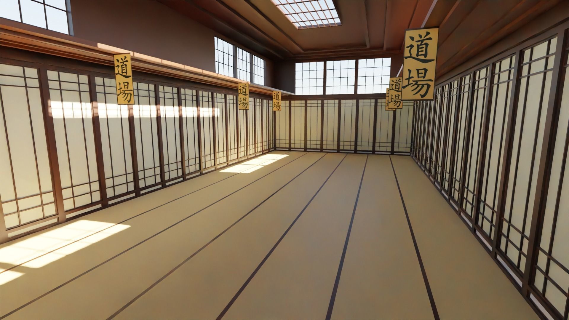 Kung-Fu Hall Low-poly 3D model_6