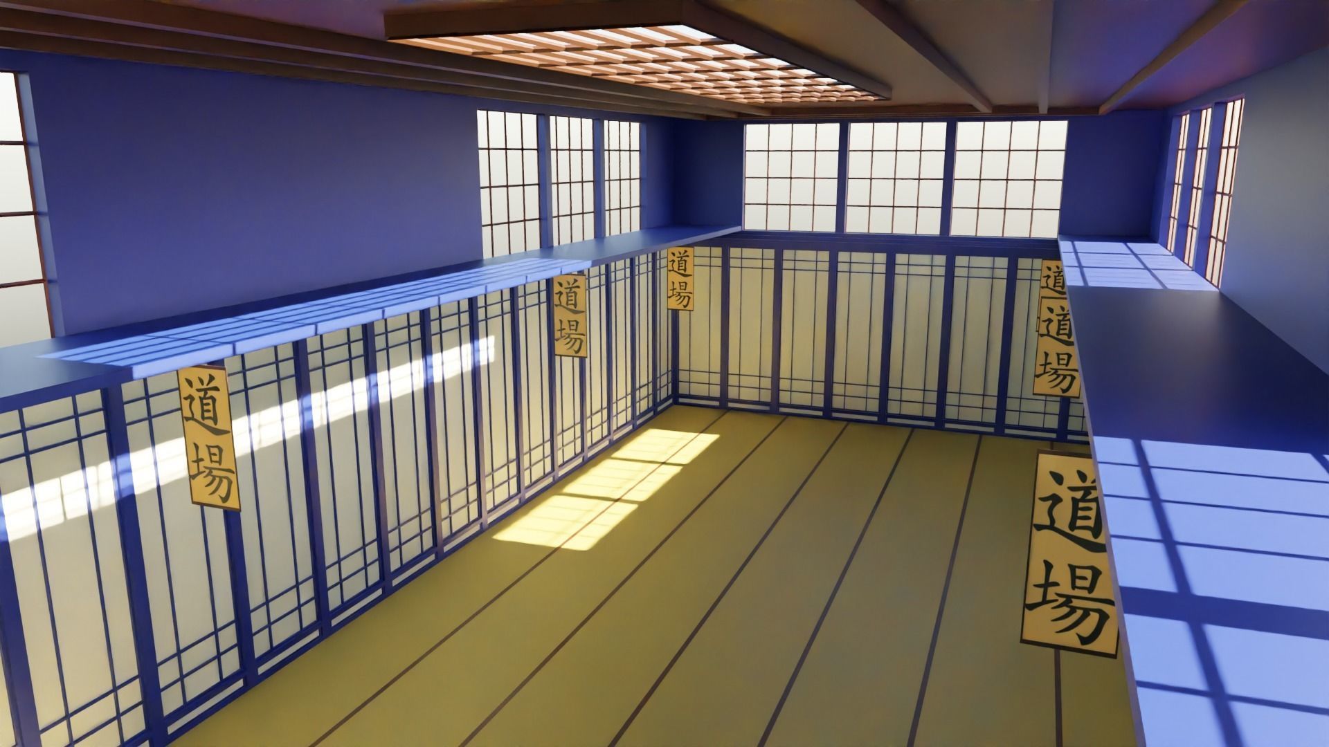 Kung-Fu Hall Low-poly 3D model_3