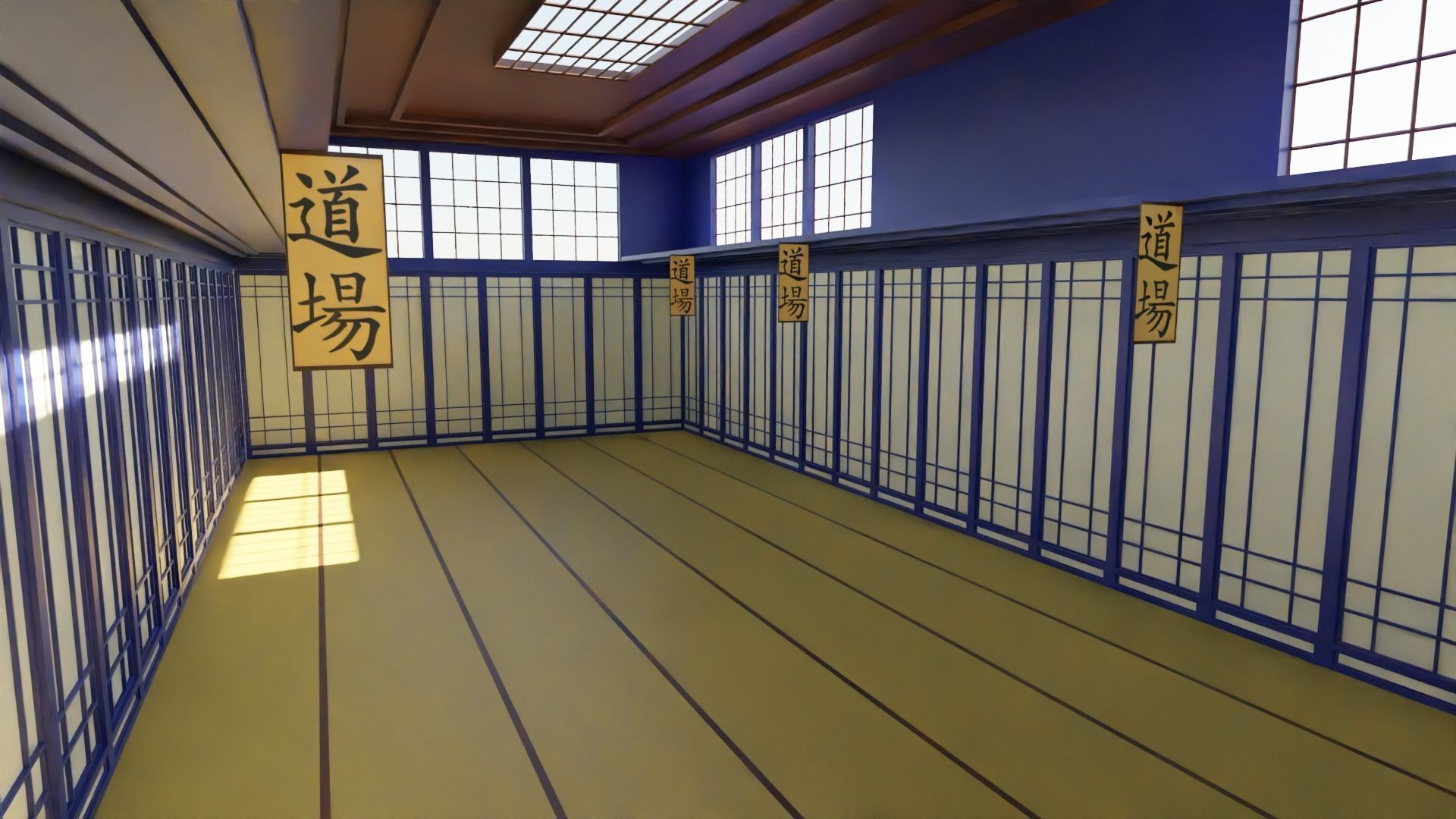 Kung-Fu Hall Low-poly 3D model_2