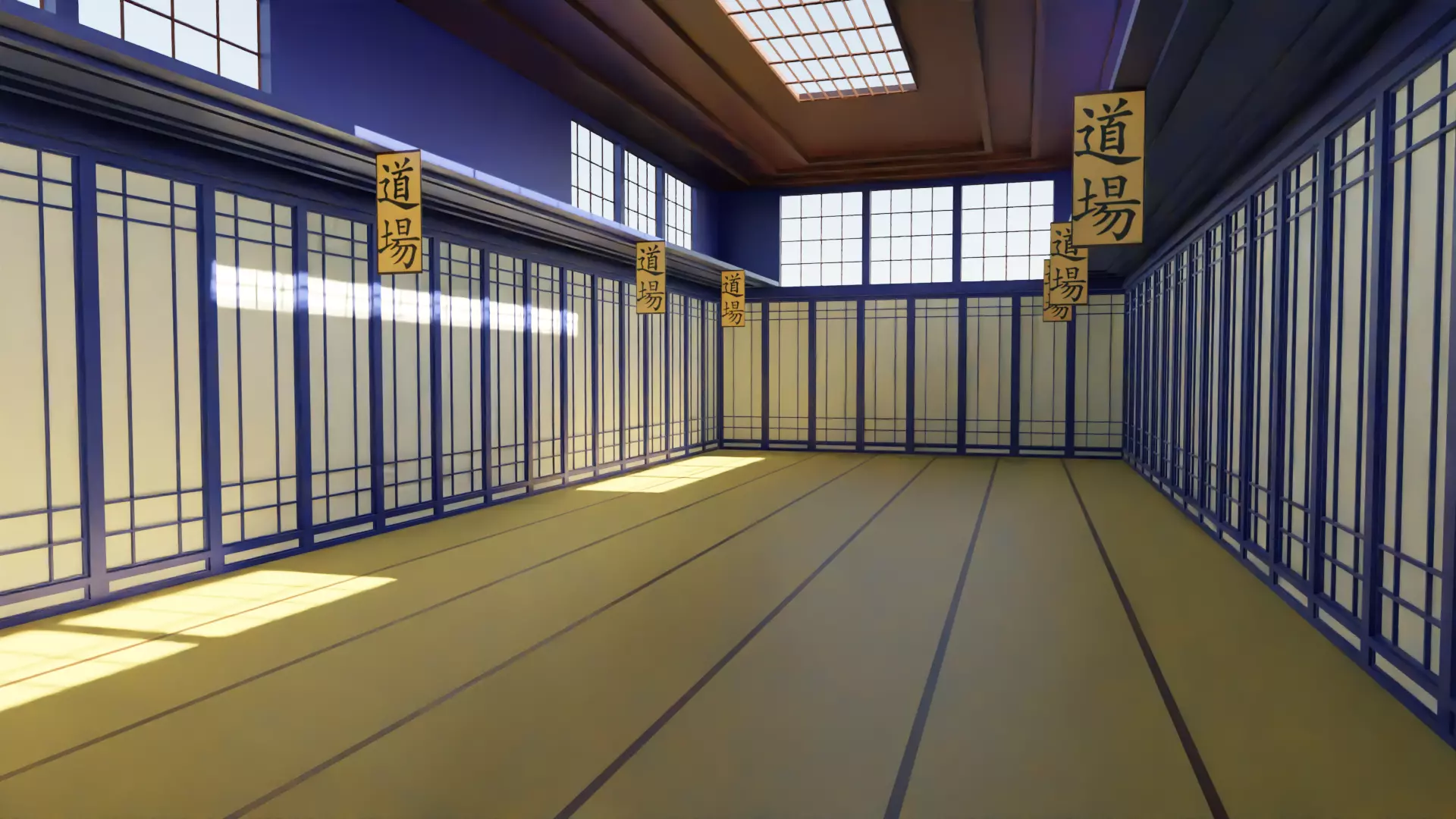 Kung-Fu Hall Low-poly 3D model_0