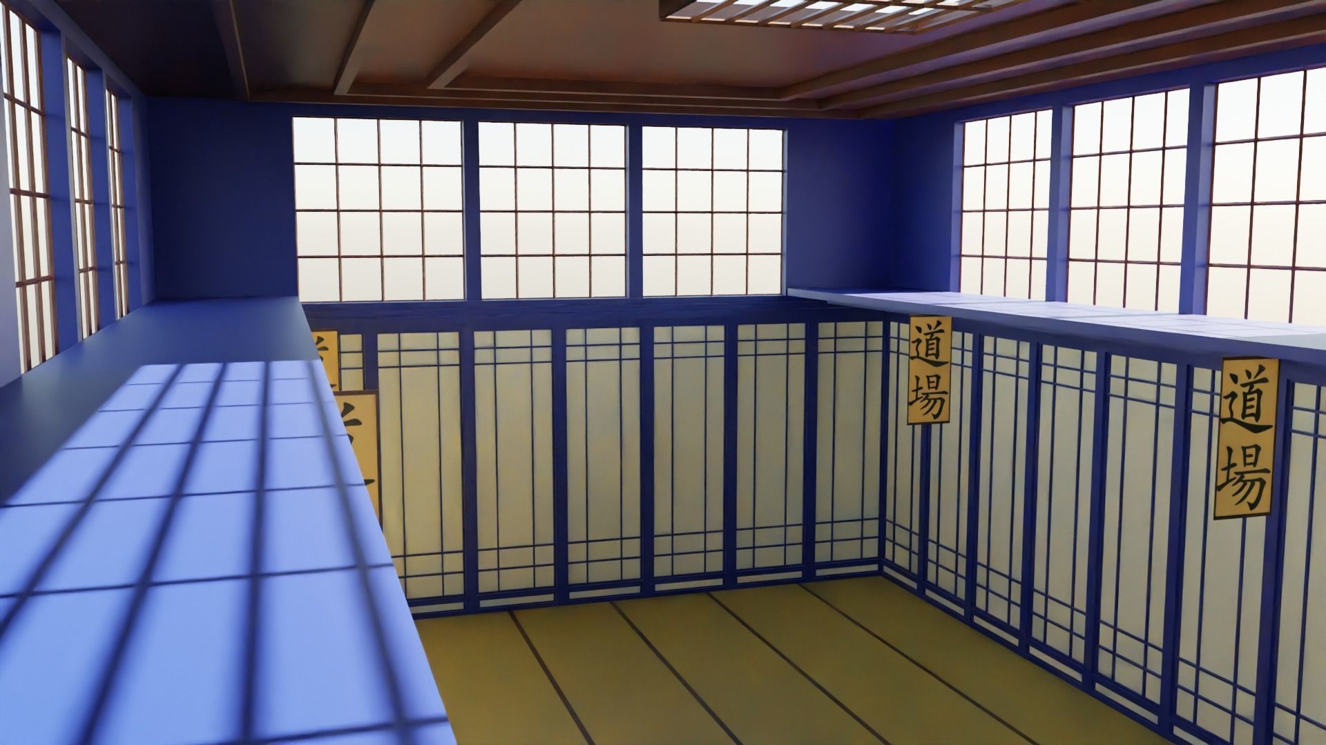 Kung-Fu Hall Low-poly 3D model_4