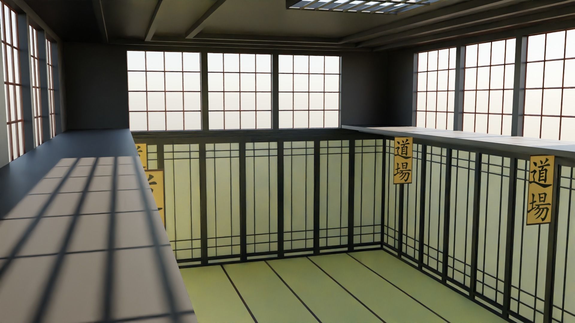 Kung-Fu Hall Low-poly 3D model_5