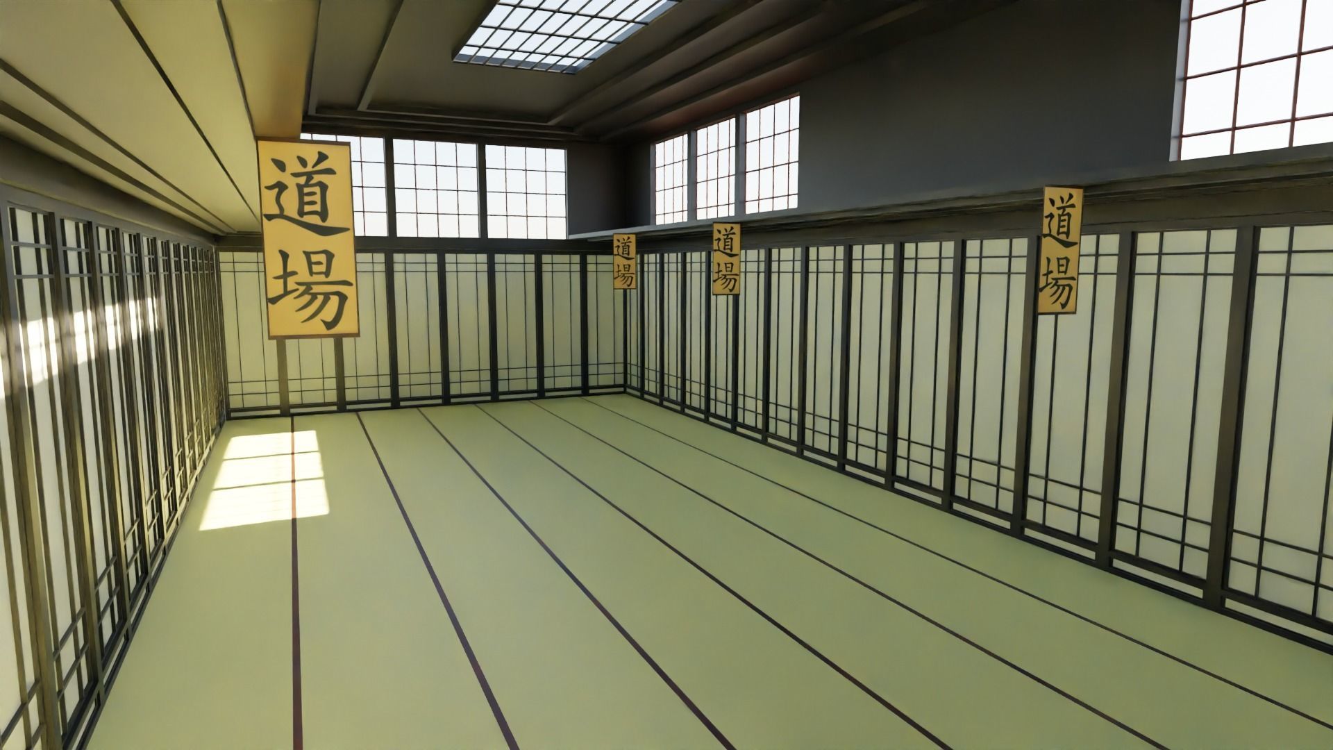 Kung-Fu Hall Low-poly 3D model_3