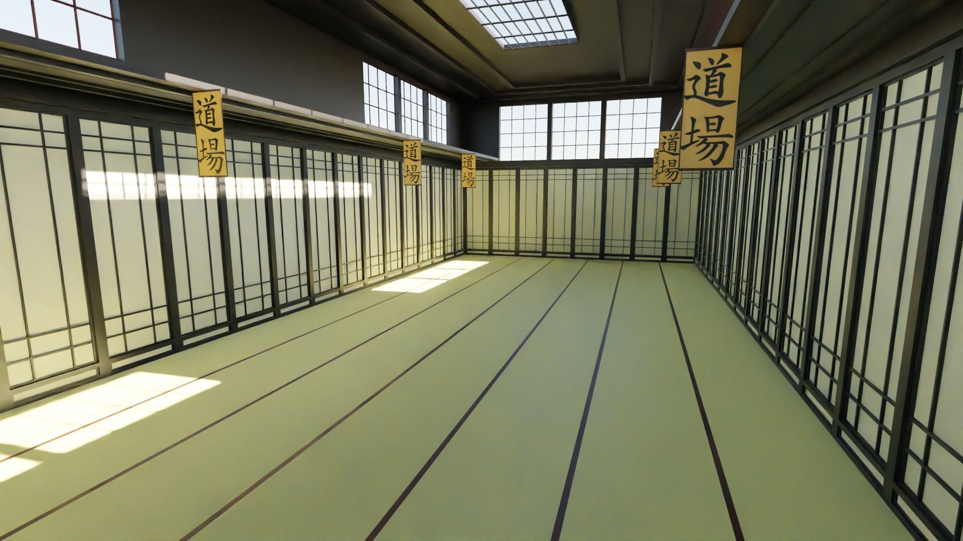 Kung-Fu Hall Low-poly 3D model_6