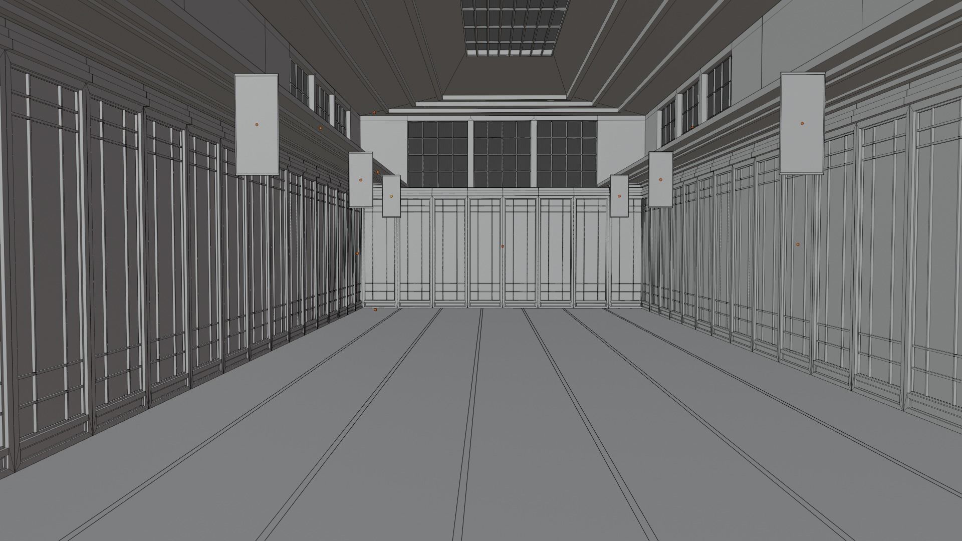 Kung-Fu Hall Low-poly 3D model_7