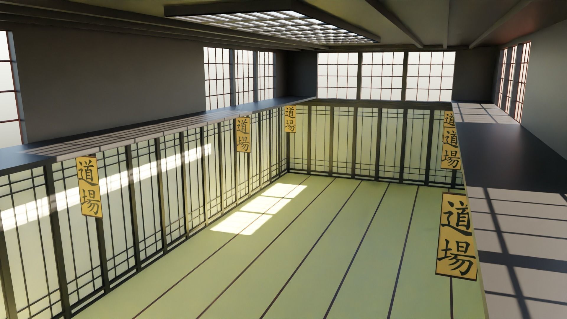 Kung-Fu Hall Low-poly 3D model_4