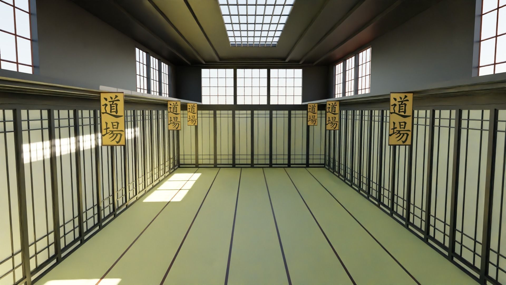 Kung-Fu Hall Low-poly 3D model_1