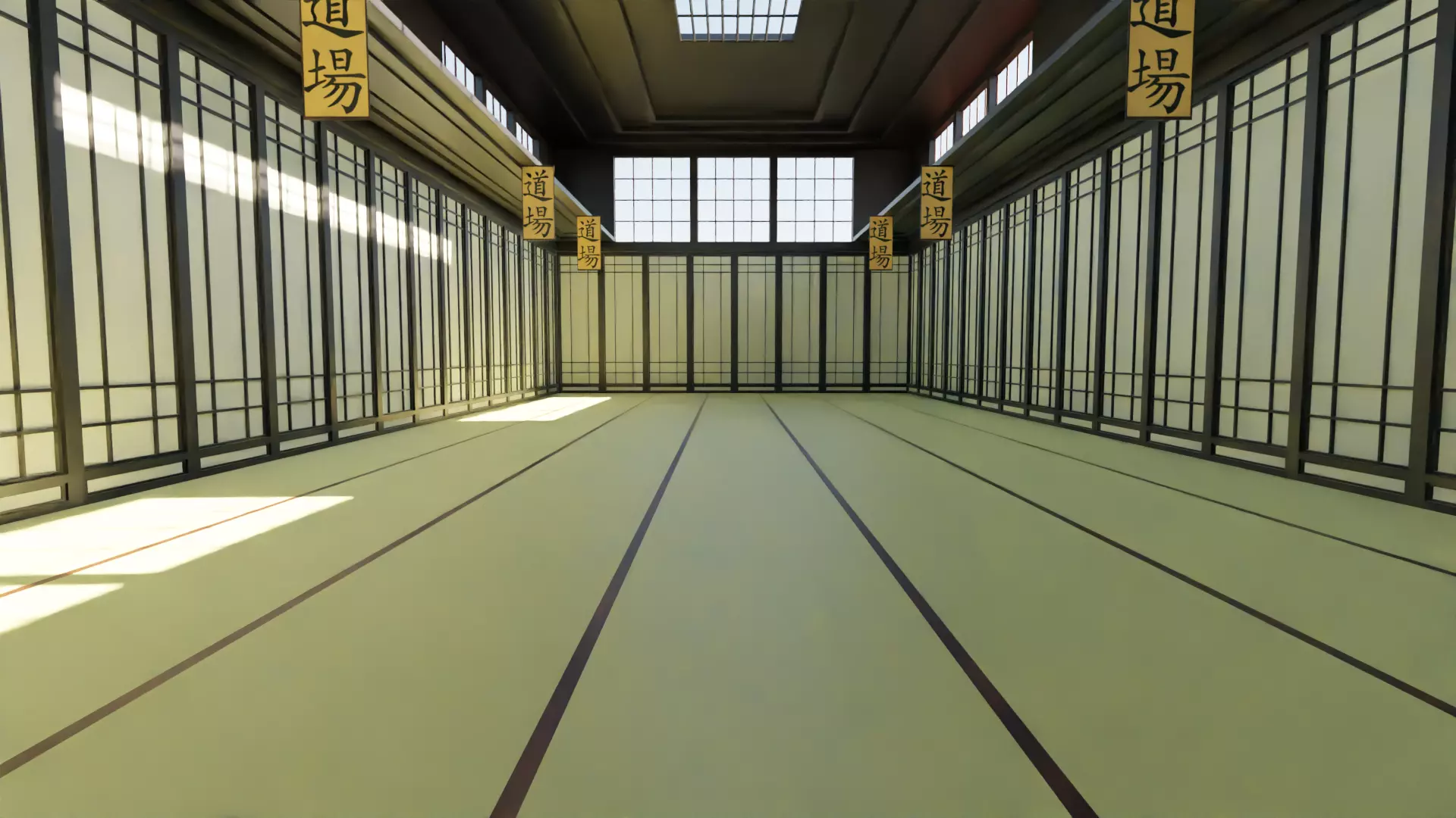 Kung-Fu Hall Low-poly 3D model_0