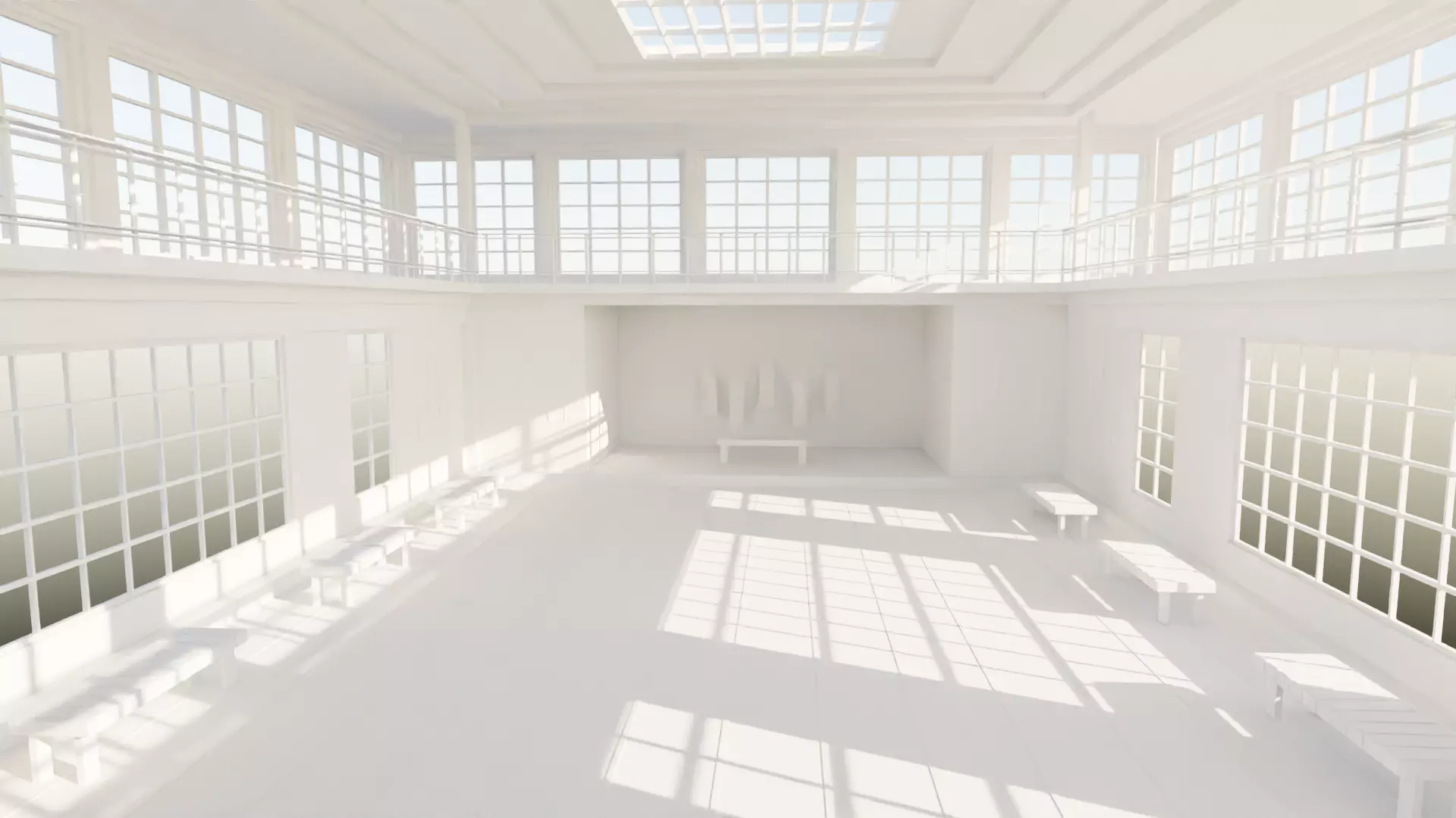 Japanese Dojo Low-poly 3D model_0