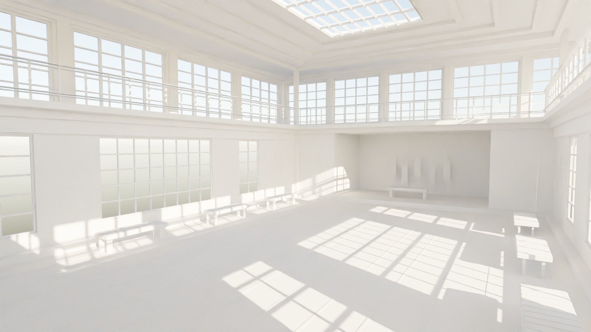 Japanese Dojo Low-poly 3D model_1