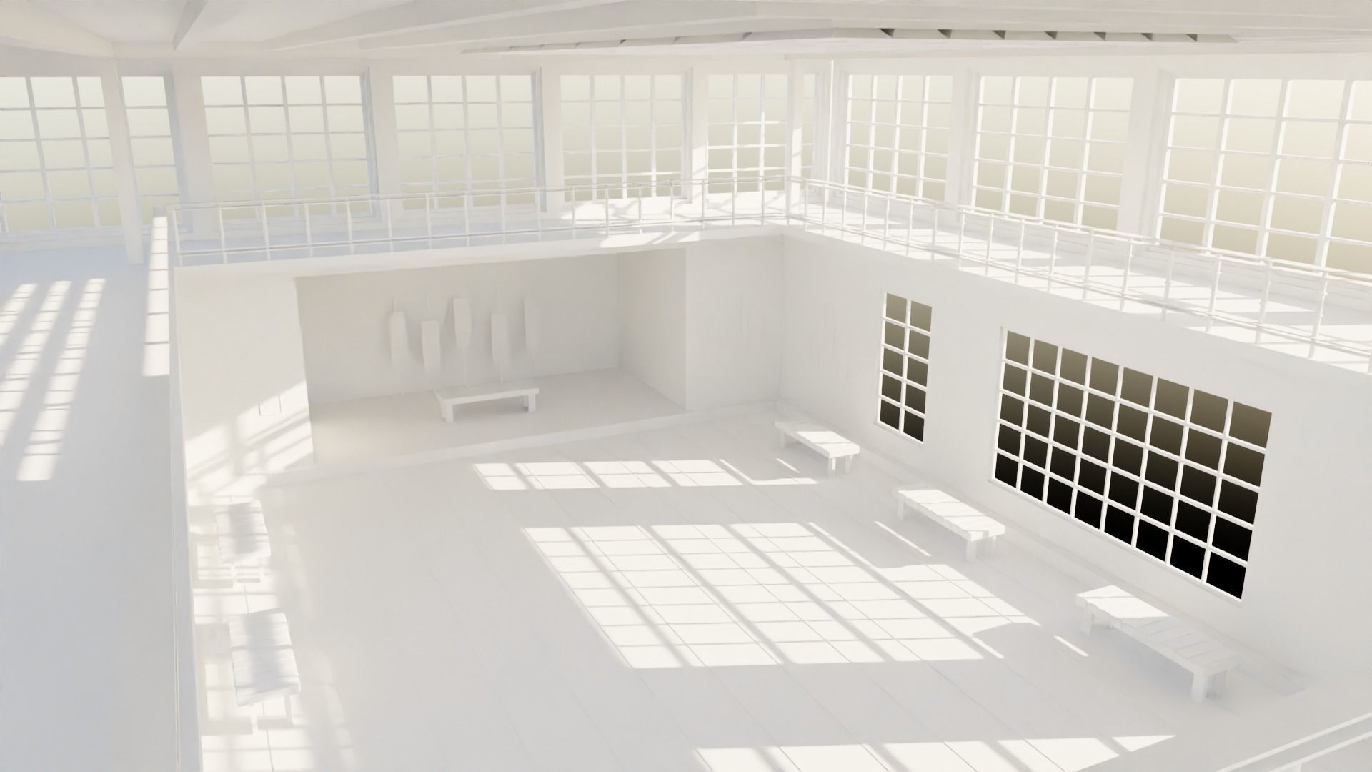 Japanese Dojo Low-poly 3D model_4