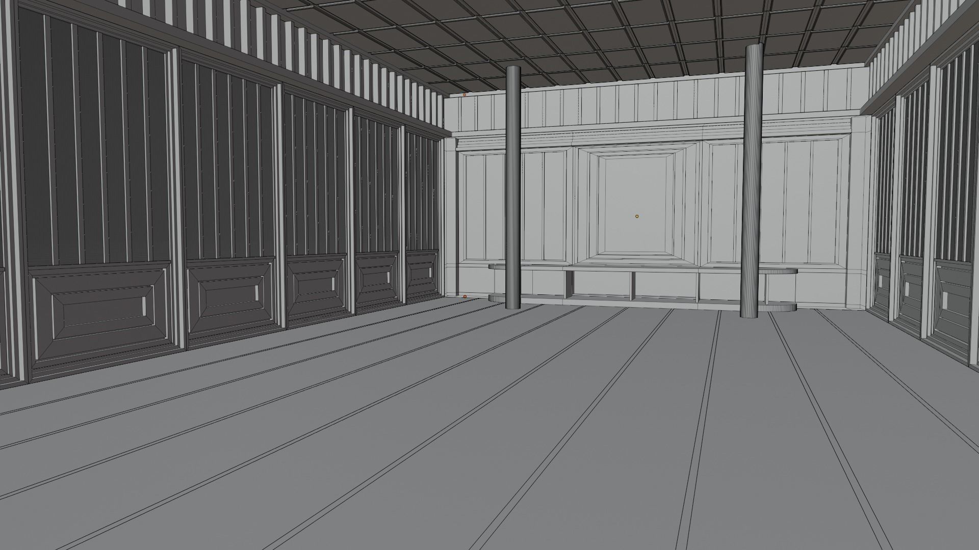 Dojo Hall Low-poly 3D model_7