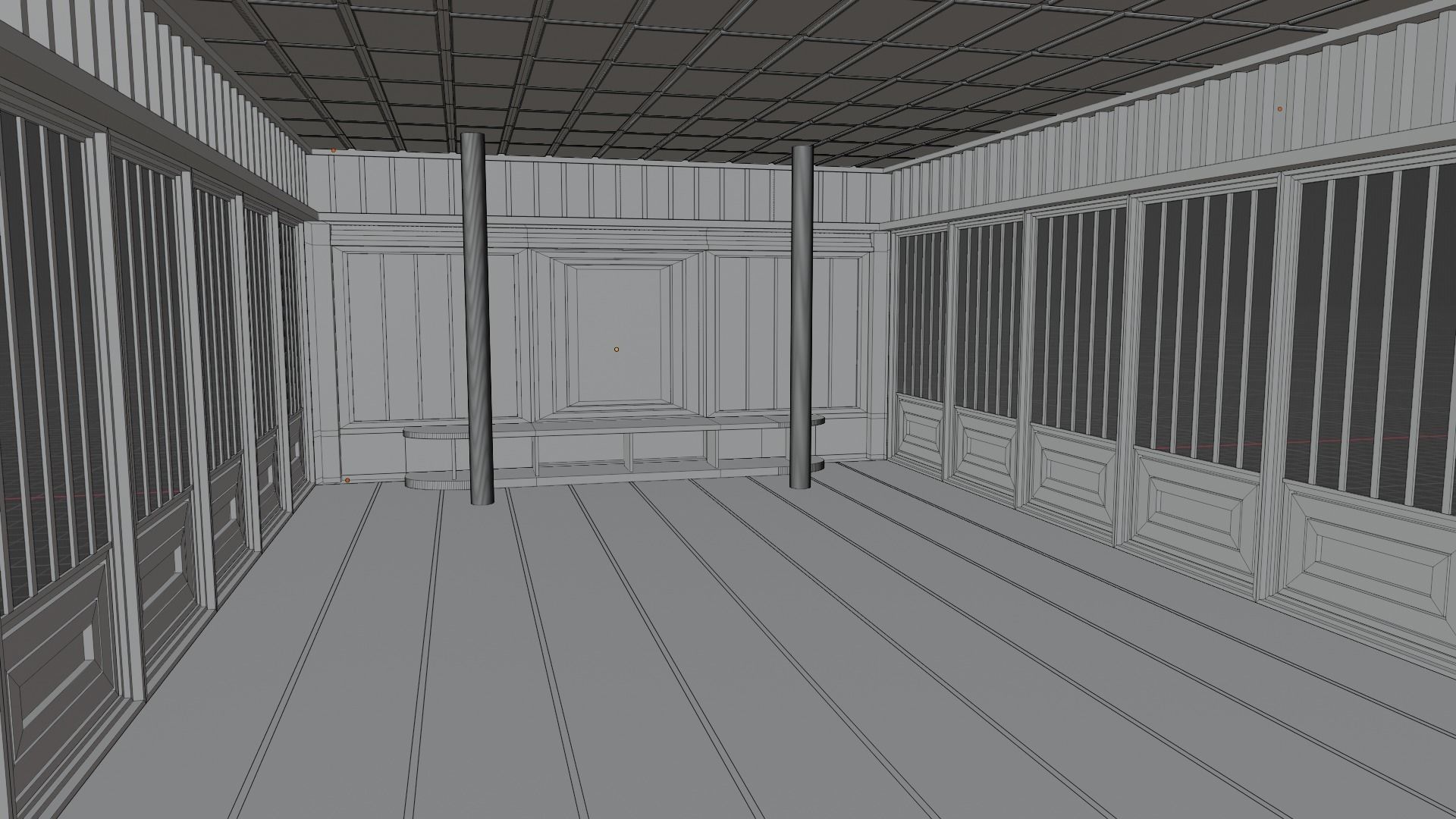 Dojo Hall Low-poly 3D model_8