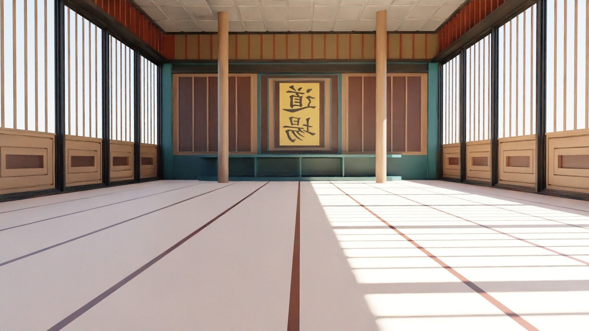 Dojo Hall Low-poly 3D model_4