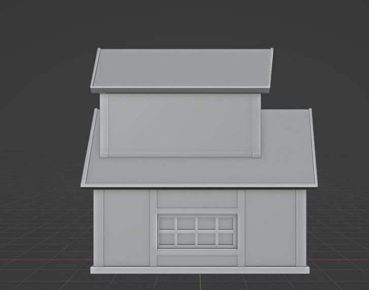 Low poly Medieval house - Nontextured version   3D model_2
