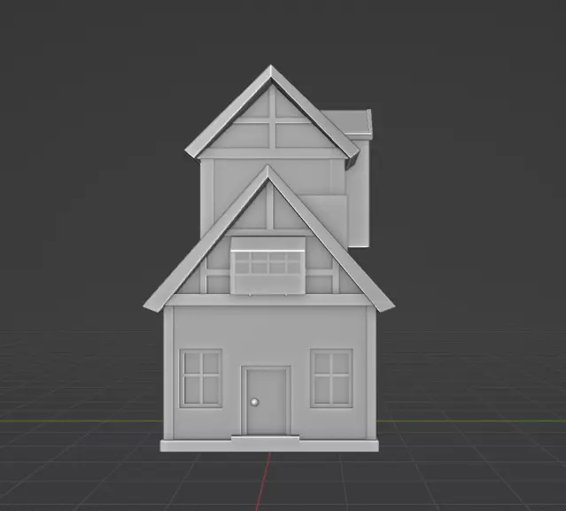 Low poly Medieval house - Nontextured version   3D model_0