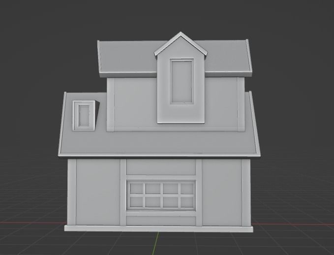 Low poly Medieval house - Nontextured version   3D model_3