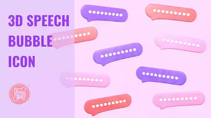 3D Speech Bubble Icon 3D model