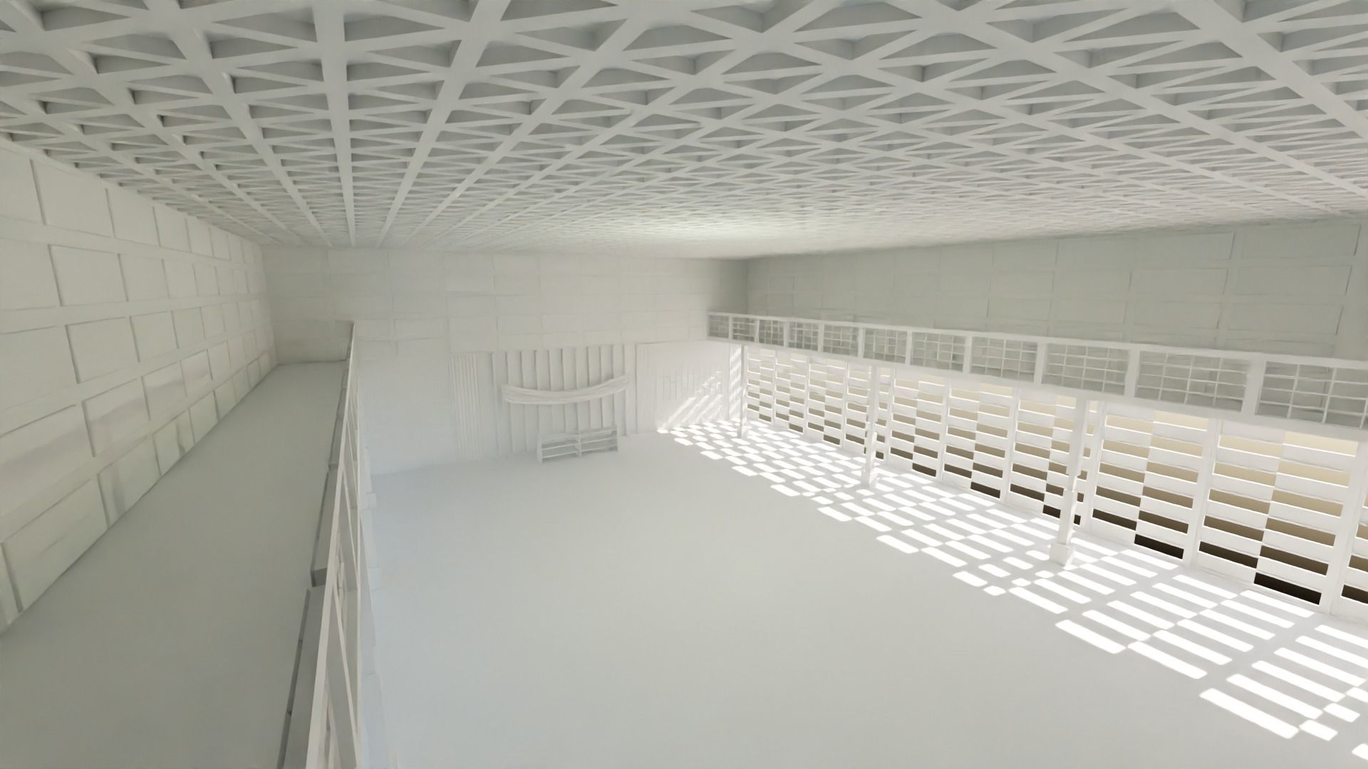 Dojo Fighting Hall Low-poly 3D model_2