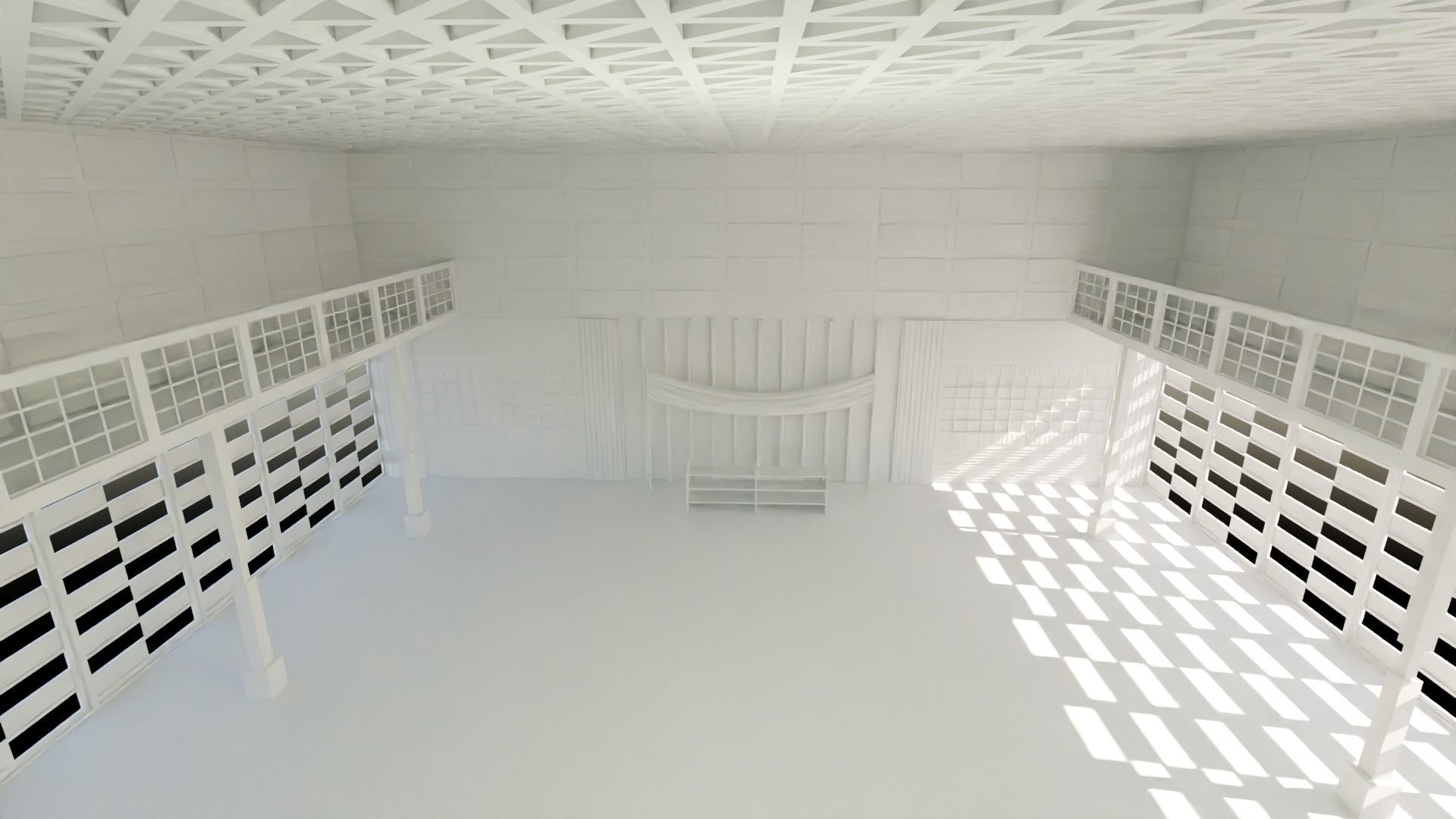 Dojo Fighting Hall Low-poly 3D model_6