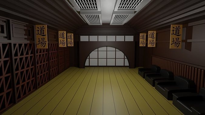Karate Hall Low-poly 3D model