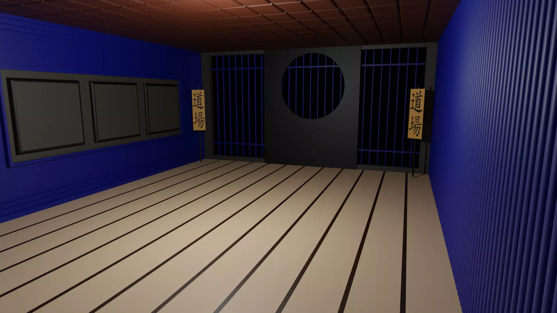 Kung-Fu Hall Low-poly 3D model