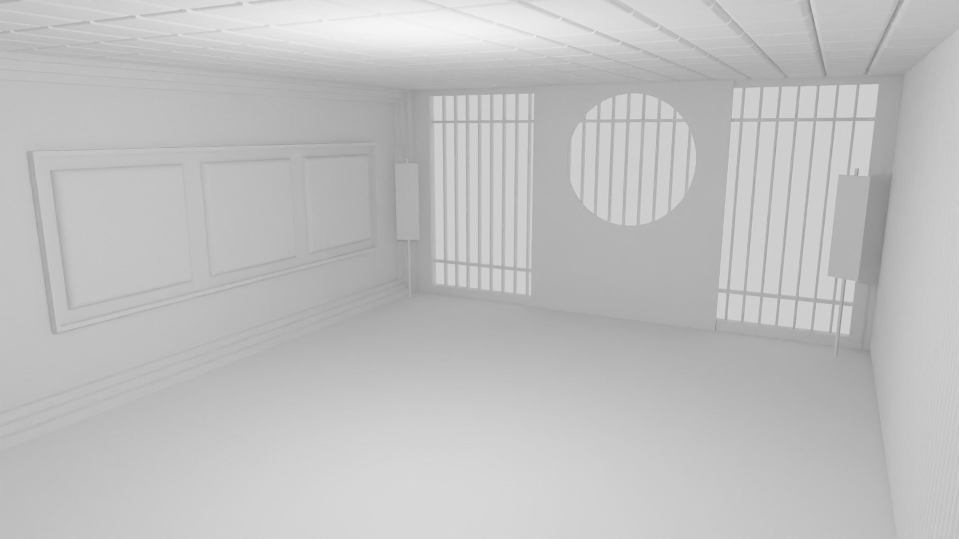 Kung-Fu Hall Low-poly 3D model_4