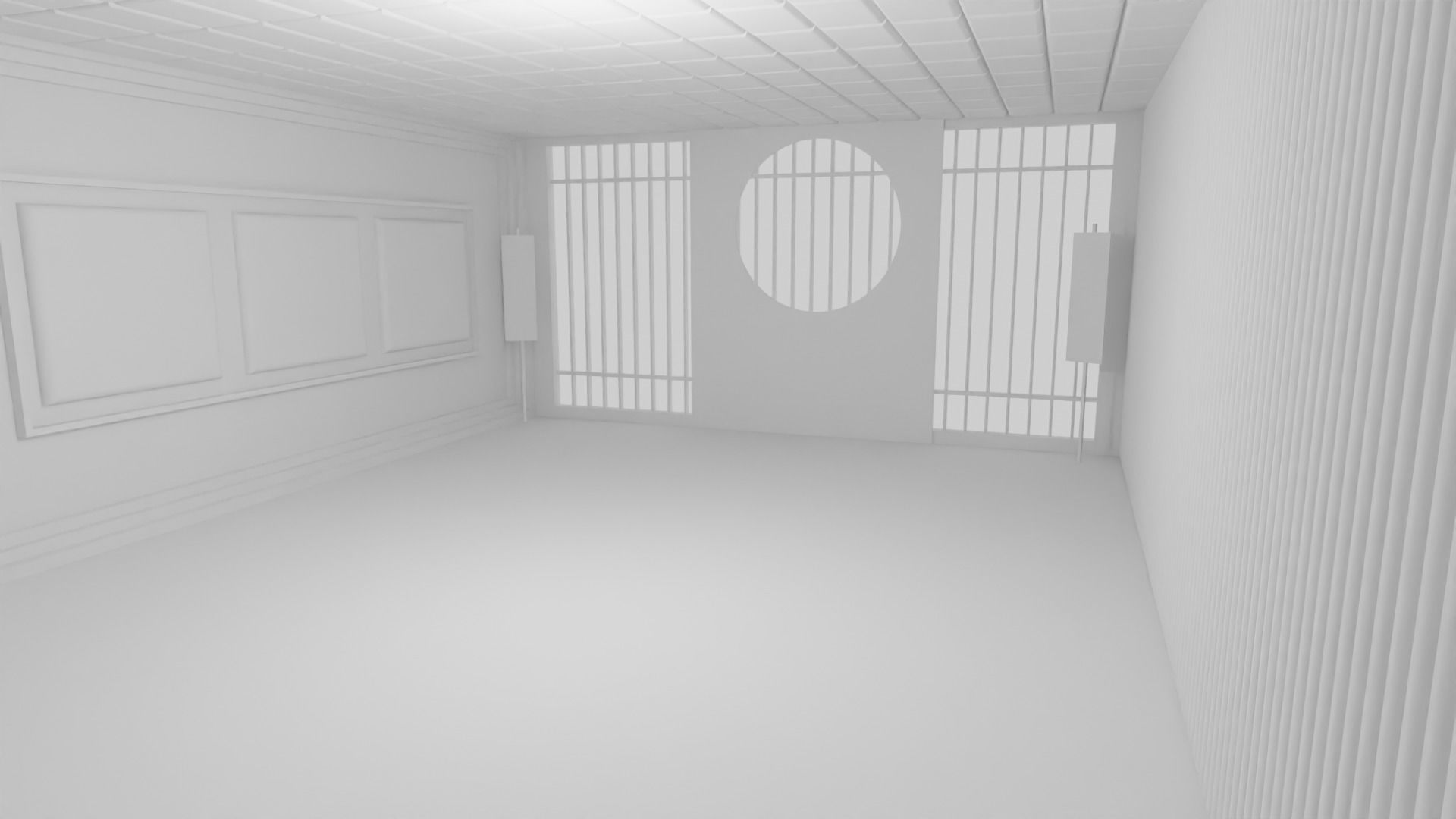 Kung-Fu Hall Low-poly 3D model_6