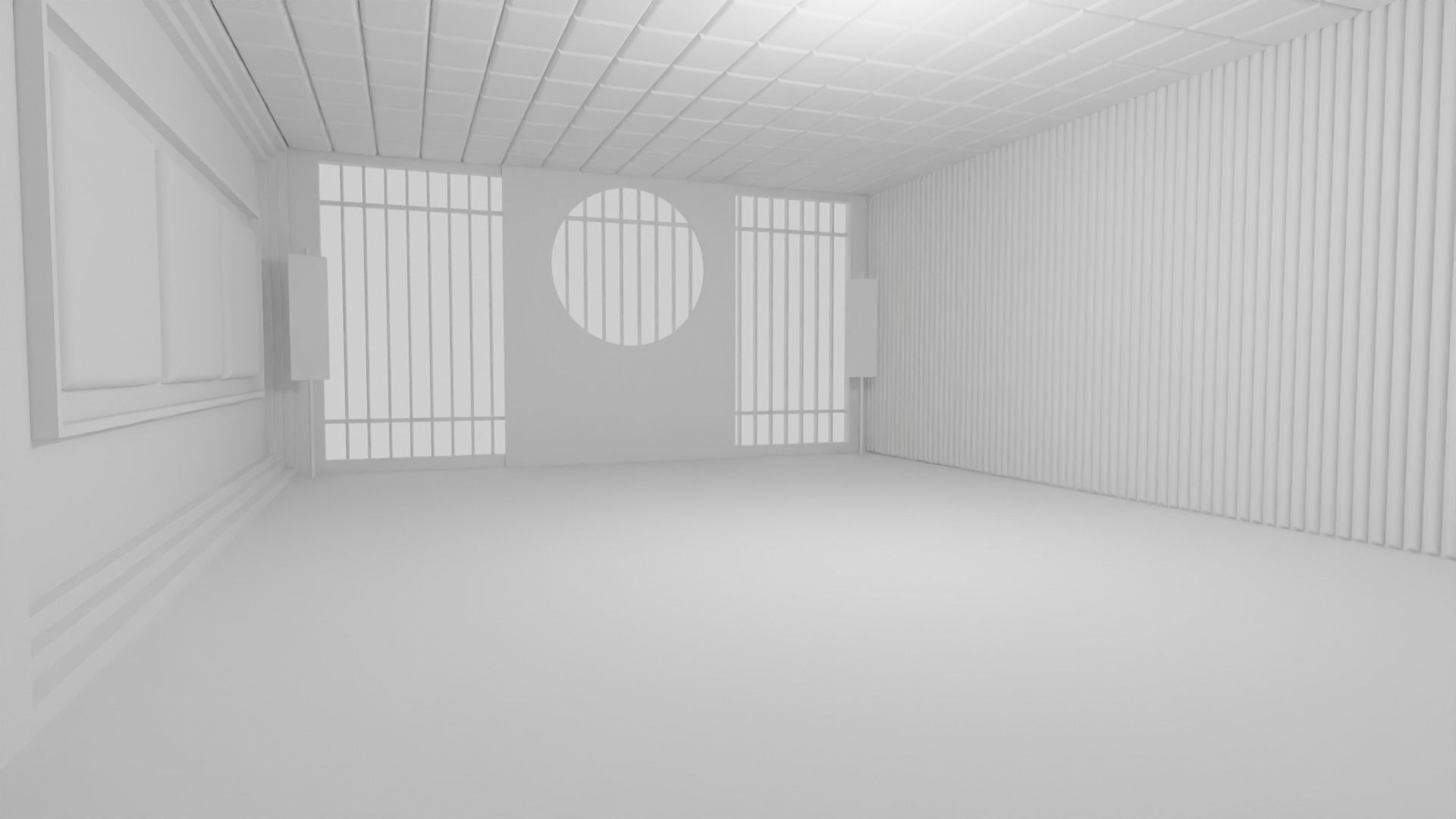 Kung-Fu Hall Low-poly 3D model_2