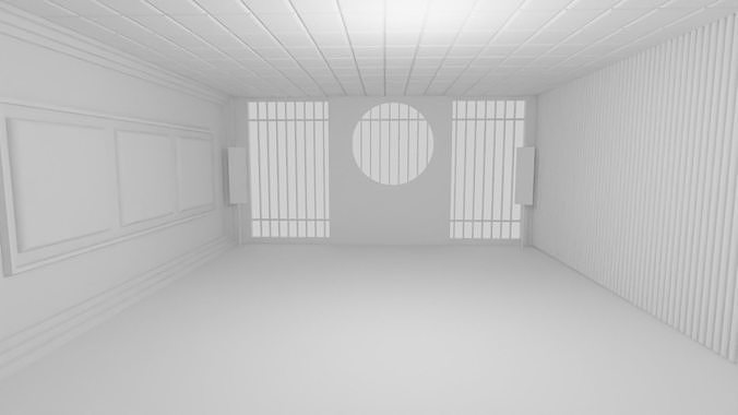 Kung-Fu Hall Low-poly 3D model