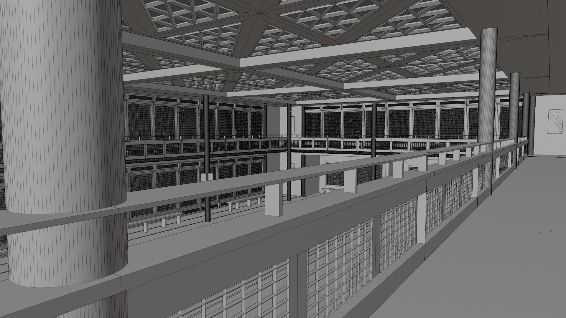 Japanese Dojo Low-poly 3D model_8