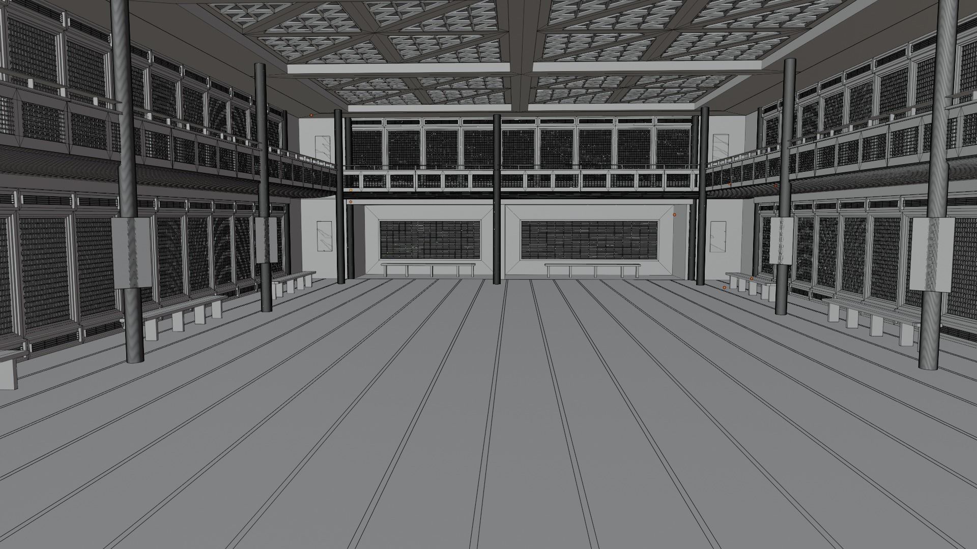 Japanese Dojo Low-poly 3D model_7