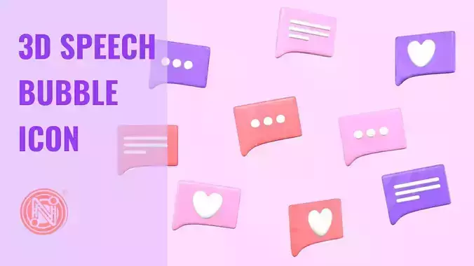 3D Speech Bubble Icon 3D model