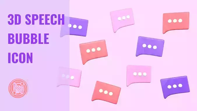 3D Speech Bubble Icon 3D model