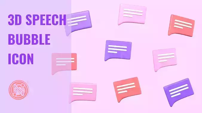 3D Speech Bubble Icon 3D model